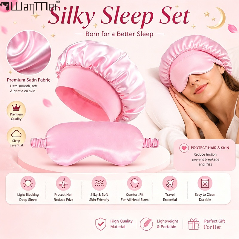 Milanaise Mesh Band - ﻿ Set Masker Tidur Satin Bonnet,