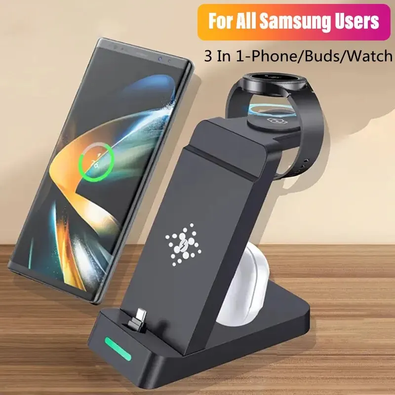Wireless Charger Watch - Stasiun pengisian daya 3 dalam 1
