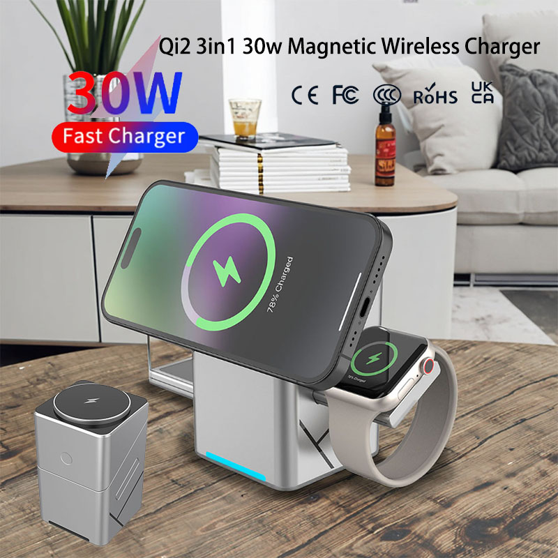 Wireless Charger Watch - Pengisi Daya Nirkabel 3 in 1