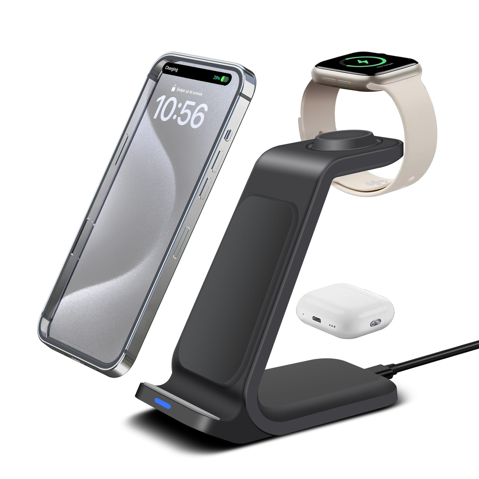 Stasiun Pengisian Daya 3 in 1  - Smartwatch X ulasan dan harga