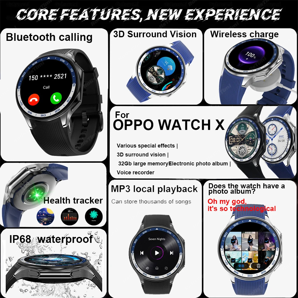 Jam tangan pintar AMOLED 1.43  - Smartwatch X ulasan dan harga