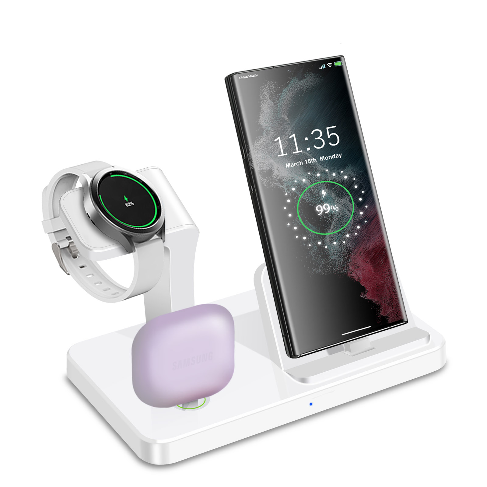 Dok Pengisi Daya Nirkabel 3 in - Wireless Charger Watch ulasan dan harga