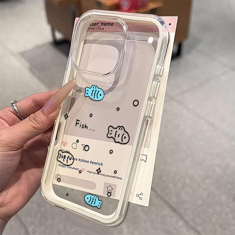 Casing Bening 2in1 Ikan Kecil  - Samsung Galaxy A55 ulasan dan harga