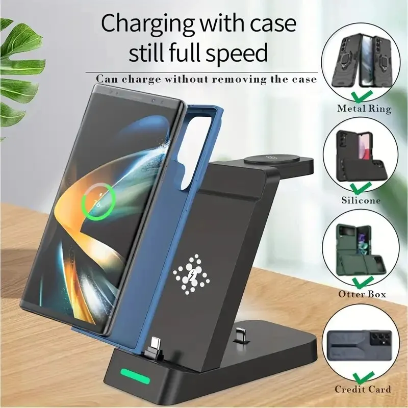 Stasiun pengisian daya 3 dalam - Wireless Charger Watch ulasan dan harga