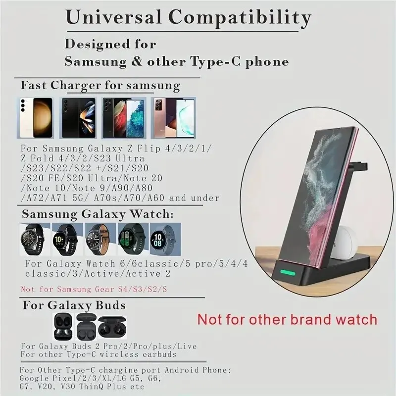 Stasiun pengisian daya 3 dalam - Wireless Charger Watch ulasan dan harga